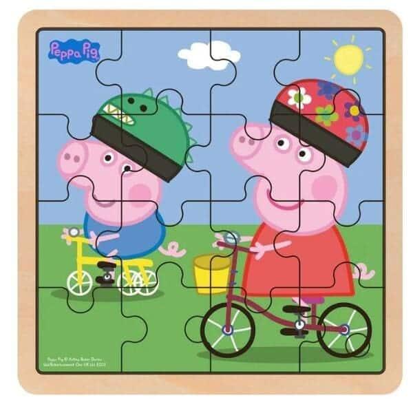 Apresentamos Puzzle Madeira Peppa Pig - Passeio de Bicicleta com o SKU 50900623 recomendado para + 12 meses